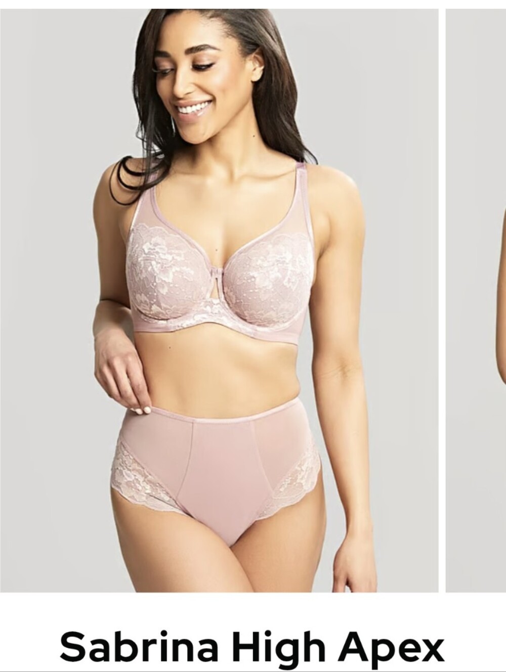 Panache Sabrina High Apex Bra And High Rise Panty Set In Vintage Pearl 32E L